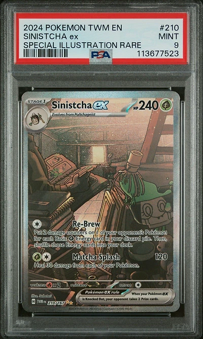 2024 Pokemon Twm En-twilight Masquerade 210 Sinistcha Ex Special Illustration Rare PSA