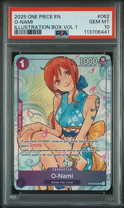 2025 One Piece Promos 062 O-nami Illustration Box Vol.1 PSA