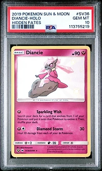 2019 Pokemon Sun & Moon Hidden Fates Sv36 Diancie-holo PSA