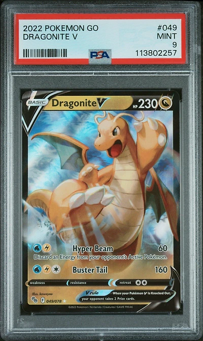 2022 Pokemon Go 049 Dragonite V PSA