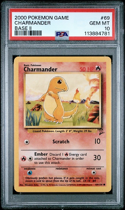 2000 Pokemon Game Base Ii 69 Charmander PSA