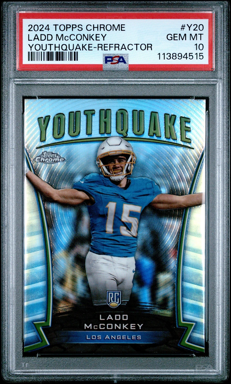 2024 Topps Chrome Youthquake Y20 Ladd Mcconkey Refractor PSA 10