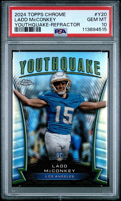 2024 Topps Chrome Youthquake Y20 Ladd Mcconkey Refractor PSA 10