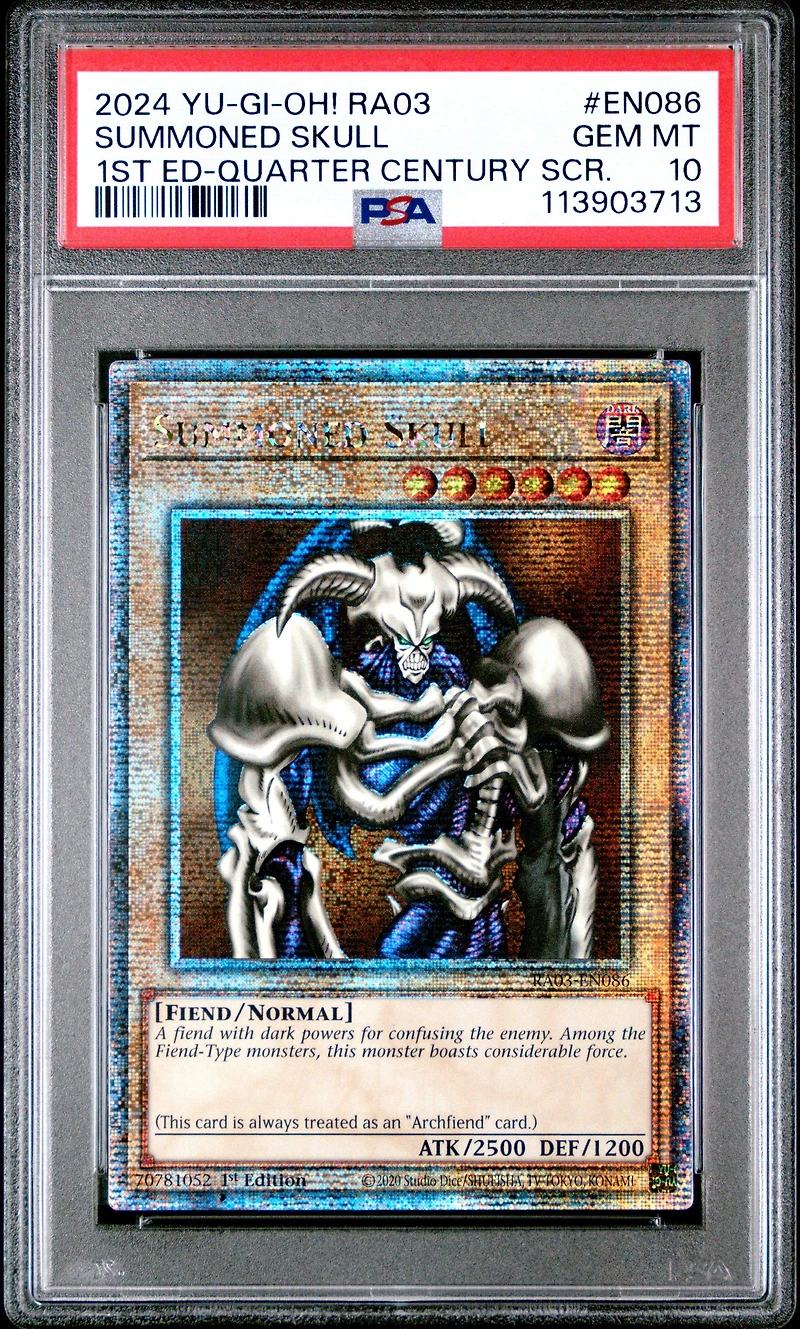 2024 Yu-gi-oh! Ra03-quarter Century Bonanza En086 Summoned Skull 1st Edition-quarter Century Secret Rare PSA 10