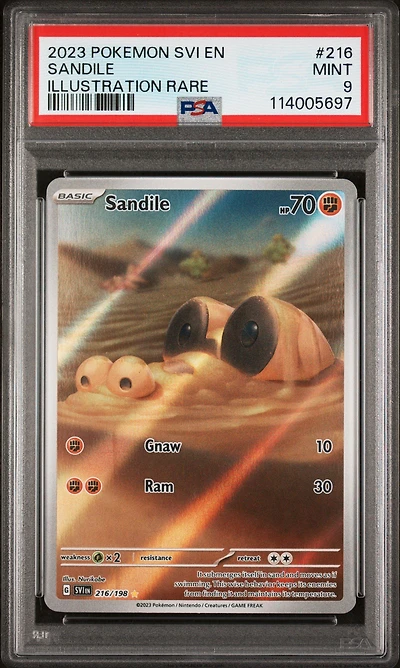 2023 Pokemon Svi En-scarlet & Violet 216 Sandile Illustration Rare PSA