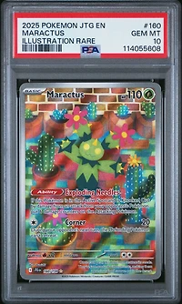 2025 Pokemon Jtg En-journey Together 160 Maractus Illustration Rare PSA