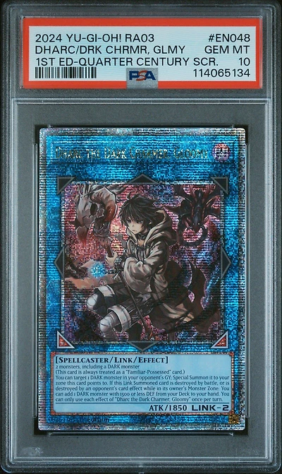 2024 Yu-gi-oh! Ra03-quarter Century Bonanza En048 Dharc The Dark Charmer, Gloomy 1st Edition-quarter Century Secret Rare PSA 10