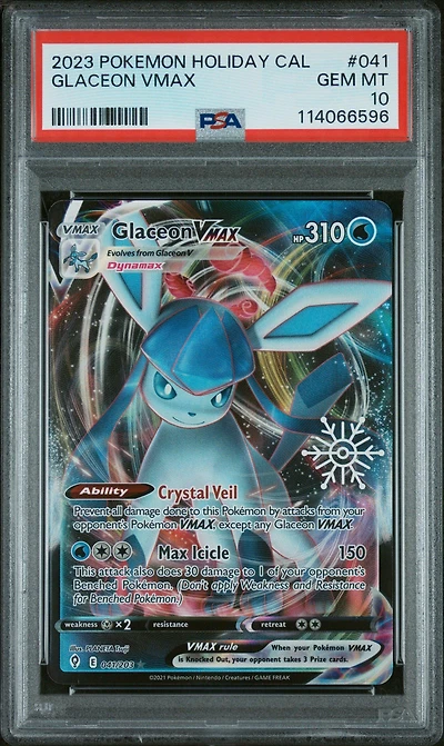 2023 Pokemon Holiday Calendar 041 Glaceon Vmax PSA