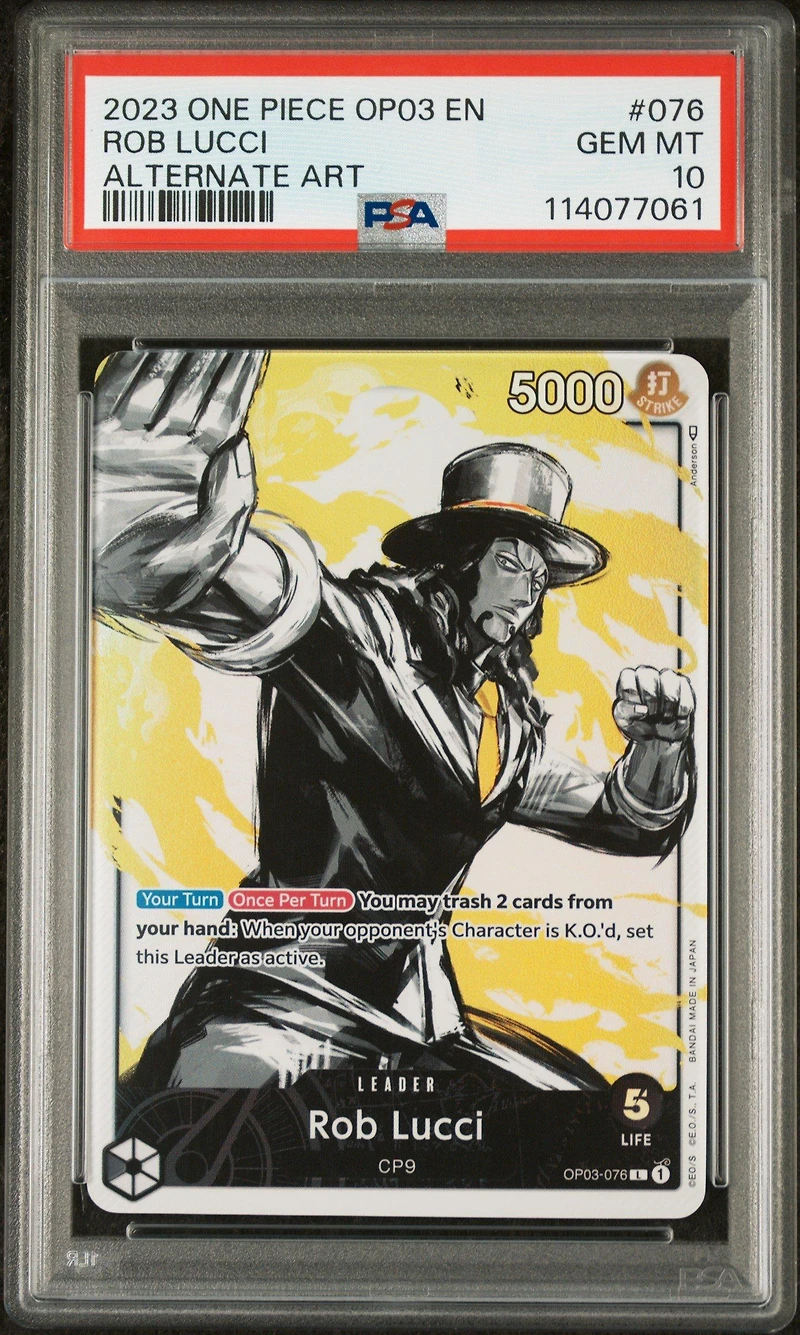 2023 One Piece Op03-pillars Of Strength 076 Rob Lucci Alternate Art PSA 10