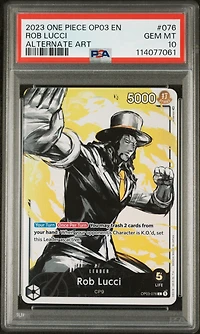 2023 One Piece Op03-pillars Of Strength 076 Rob Lucci Alternate Art PSA 10