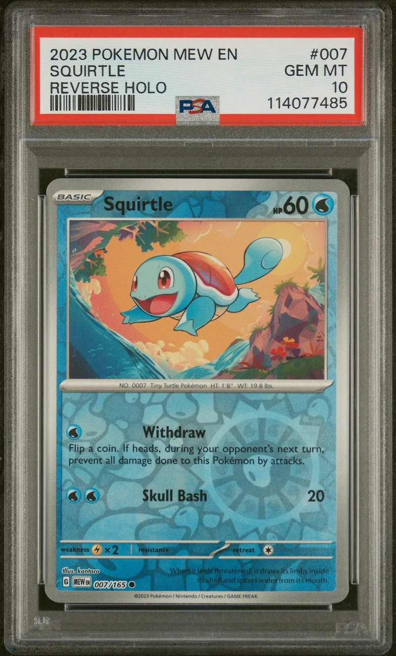 2023 Pokemon Mew En-151 007 Squirtle Reverse Holo PSA 10