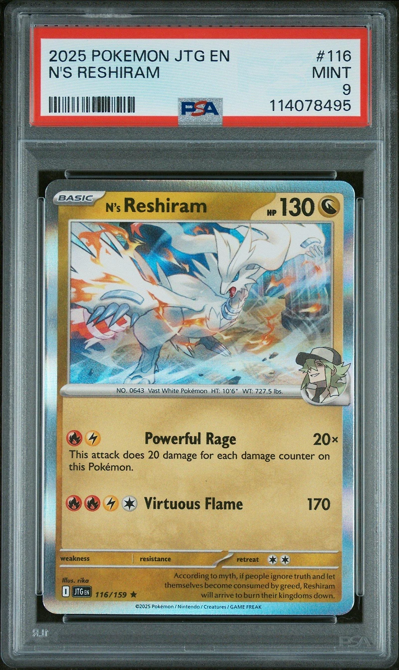 2025 Pokemon Jtg En-journey Together 116 N's Reshiram PSA