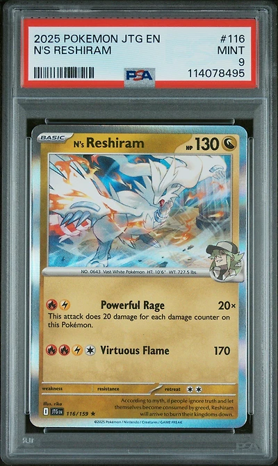 2025 Pokemon Jtg En-journey Together 116 N's Reshiram PSA