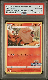 2022 Pokemon Swsh Black Star Promo 304 Arcanine Illustration Contest 2022 PSA