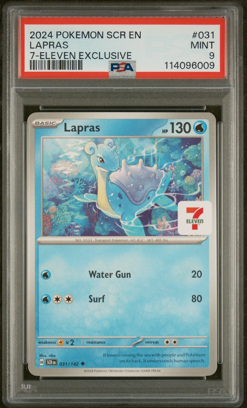2024 Pokemon Scr En-stellar Crown 031 Lapras 7-eleven Exclusive PSA 9