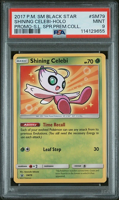 2017 Pokemon Sm Black Star Promo Sm79 Shining Celebi-holo Shining Legends Super Premium Collection PSA