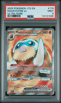 2025 Pokemon Jtg En-journey Together 174 Mamoswine Ex Ultra Rare PSA 9