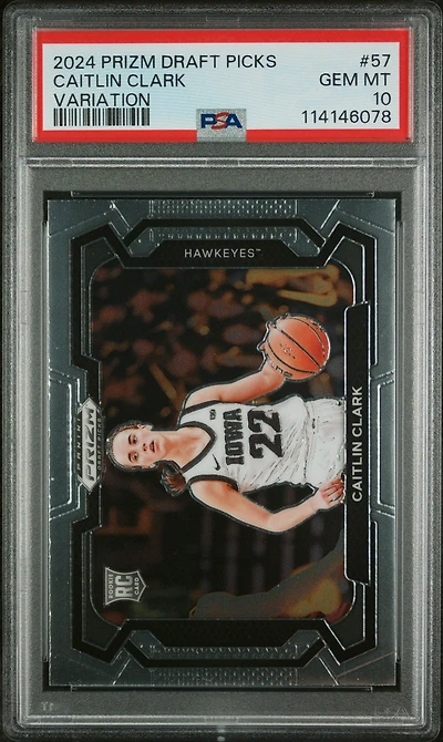 2024 Panini Prizm Draft Picks 57 Caitlin Clark Variation PSA 10