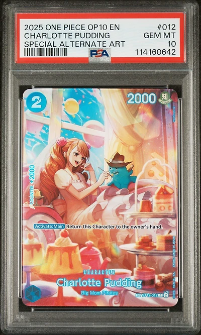 2025 One Piece Op10-royal Blood 012 Charlotte Pudding Special Alternate Art PSA 10