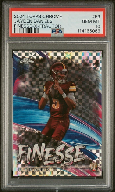 2024 Topps Chrome Finesse F3 Jayden Daniels X-fractor PSA 10