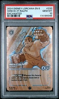 2024 Disney Lorcana En 6-azurite Sea 220 Wreck-it Ralph - Ham Hands Enchanted PSA 10