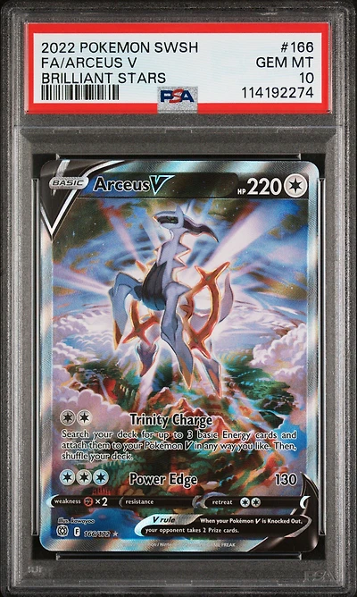 2022 Pokemon Sword & Shield Brilliant Stars Full Art/arceus V PSA