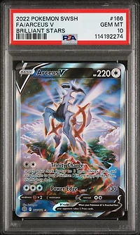 2022 Pokemon Sword & Shield Brilliant Stars Full Art/arceus V PSA
