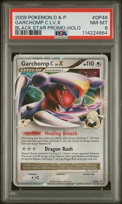 2009 Pokemon Diamond & Pearl Black Star Promo Dp46 Garchomp C Lv.x Holo PSA 8