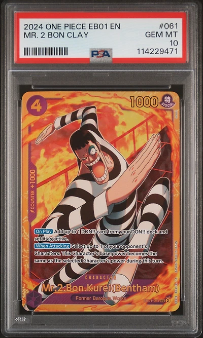 2024 One Piece Eb01-extra Booster -memorial Collection- 061 Mr. 2 Bon Clay PSA 10