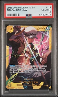 2025 One Piece Op10-royal Blood 119 Trafalgar Law PSA 10