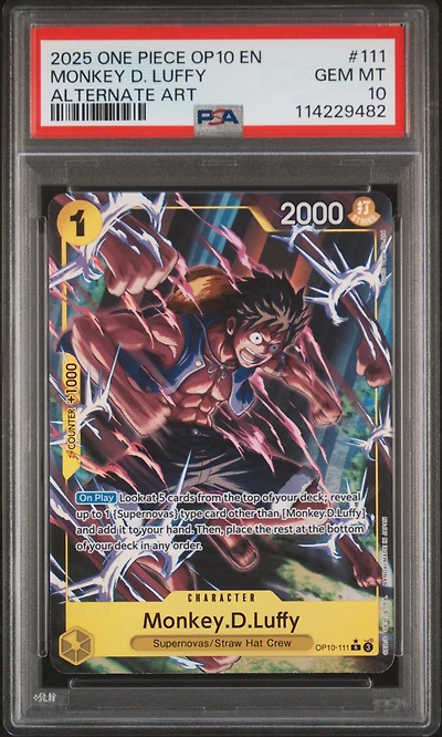 2025 One Piece Op10-royal Blood Monkey D. Luffy Alternate Art PSA 10