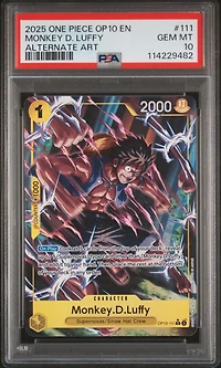 2025 One Piece Op10-royal Blood Monkey D. Luffy Alternate Art PSA 10