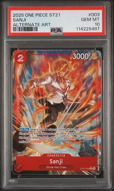 2025 One Piece Starter Deck St21-ex Gear 5 003 Sanji Alternate Art PSA 10