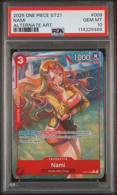 2025 One Piece Starter Deck St21-ex Gear 5 009 Nami Alternate Art PSA 10