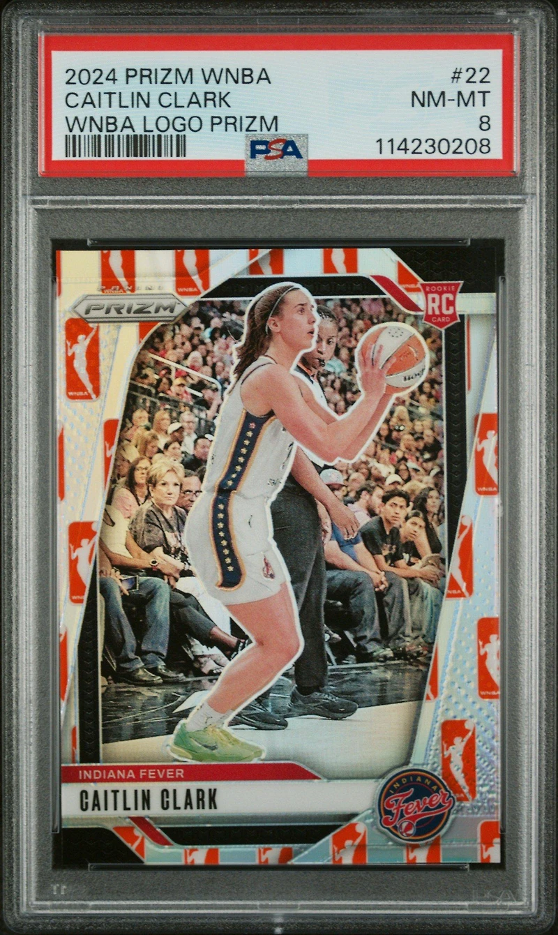 2024 Panini Prizm Wnba 22 Caitlin Clark Wnba Logo Prizm PSA 8