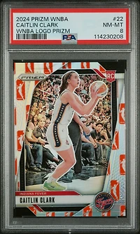 2024 Panini Prizm Wnba 22 Caitlin Clark Wnba Logo Prizm PSA 8