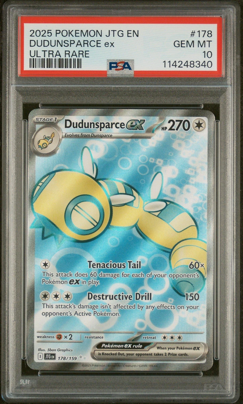 2025 Pokemon Jtg En-journey Together 178 Dudunsparce Ex Ultra Rare PSA