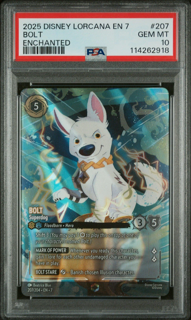 2025 Disney Lorcana En 7-archazia's Island 207 Bolt - Superdog Enchanted PSA 10