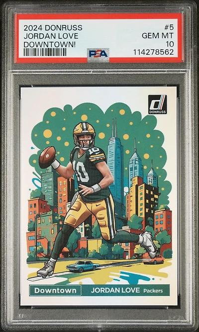 2024 Panini Donruss Downtown! 5 Jordan Love PSA 10