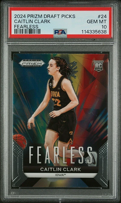 2024 Panini Prizm Draft Picks Fearless 24 Caitlin Clark PSA 10