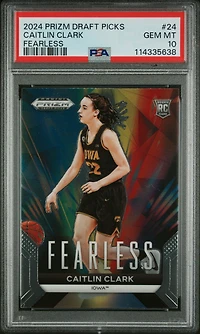 2024 Panini Prizm Draft Picks Fearless 24 Caitlin Clark PSA 10