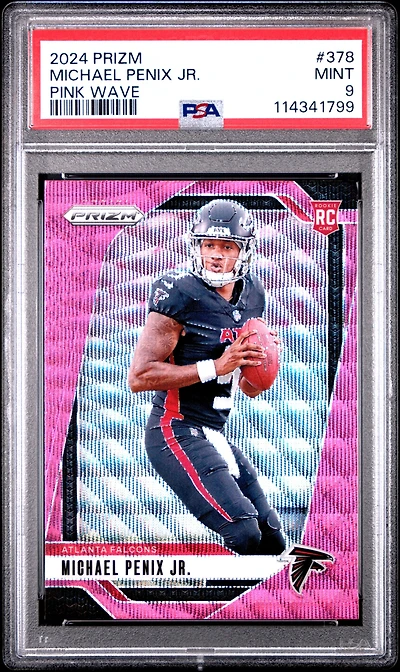 2024 Panini Prizm 378 Michael Penix Jr. Pink Wave PSA 9