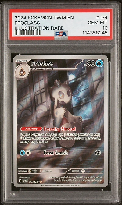 2024 Pokemon Twm En-twilight Masquerade 174 Froslass Illustration Rare PSA 10