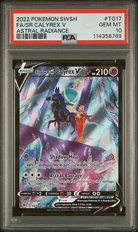 2022 Pokemon Sword & Shield Astral Radiance Tg17 Full Art/shadow Rider Calyrex V PSA 10