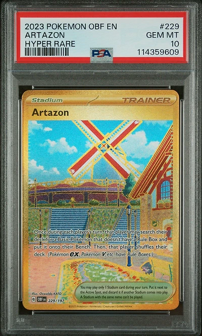 2023 Pokemon Obf En-obsidian Flames 229 Artazon Hyper Rare PSA