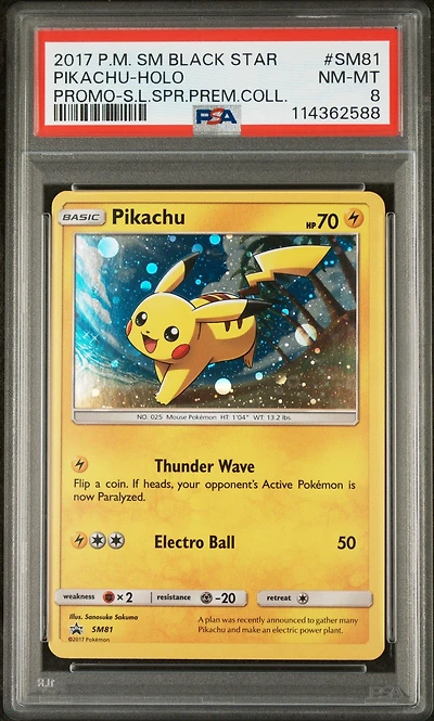2017 Pokemon Sm Black Star Promo Sm81 Pikachu-holo Shining Legends Super Premium Collection PSA 8