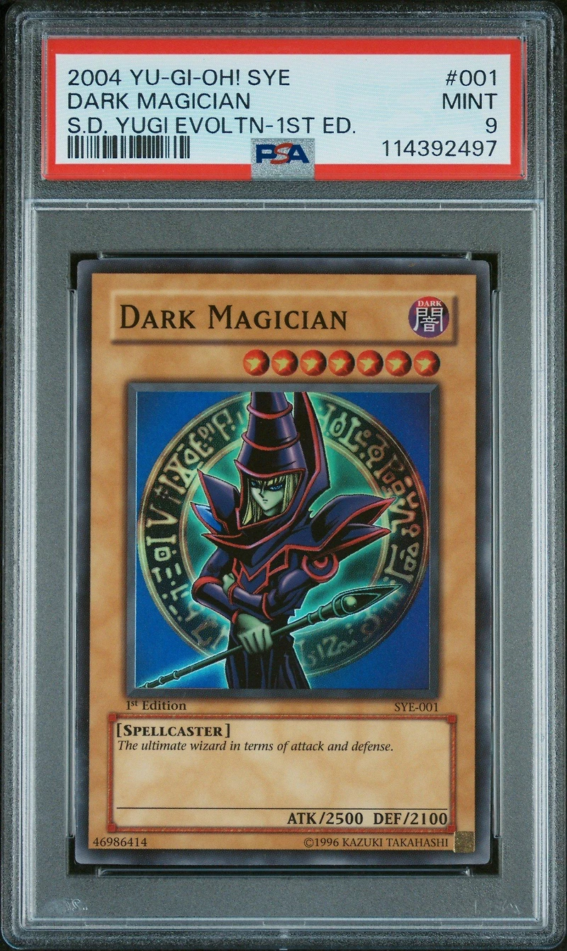 2004 Sye Yu-gi-oh! Starter Deck Yugi Evolution 001 Dark Magician 1st Edition PSA 9