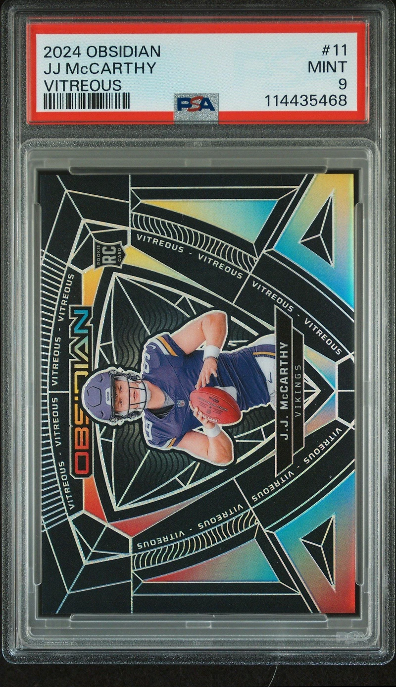 2024 Panini Obsidian Vitreous 11 Jj Mccarthy PSA 9