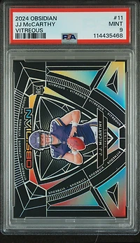 2024 Panini Obsidian Vitreous 11 Jj Mccarthy PSA 9