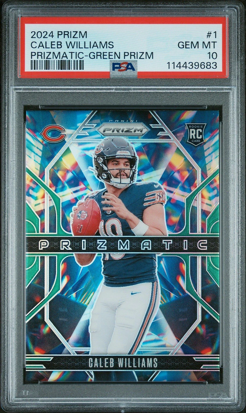 2024 Panini Prizm Prizmatic 1 Caleb Williams Green Prizm PSA 10